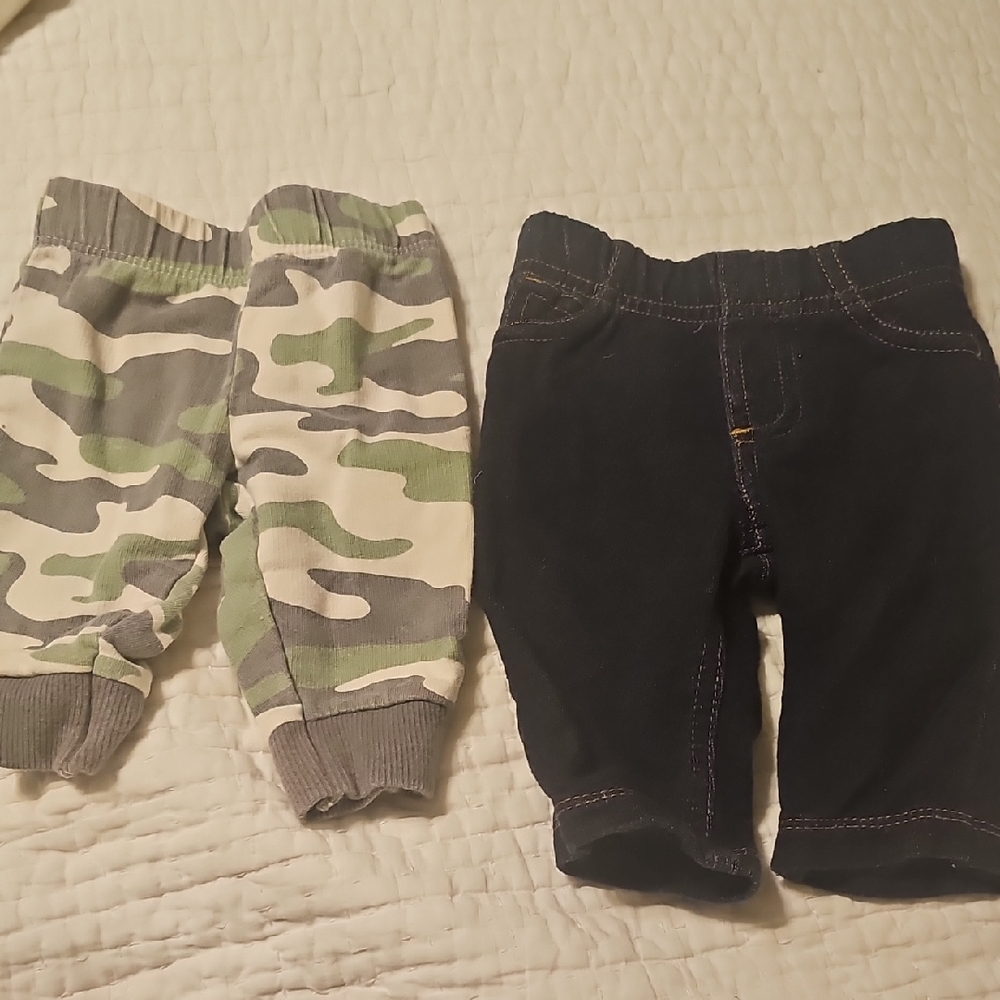 Carter's Camouflage and Black Baby Pants Set